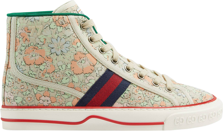 

Кроссовки Liberty of London x Gucci Wmns Tennis 1977 High Floral - Mint Green, зеленый