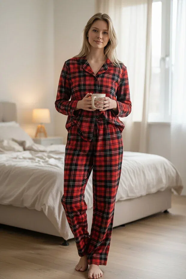 Детский комплект пижам с принтом Family Matching Plaid Lisbon Fabric Pajama Set Arn Homewear, Multicolor — фото 3