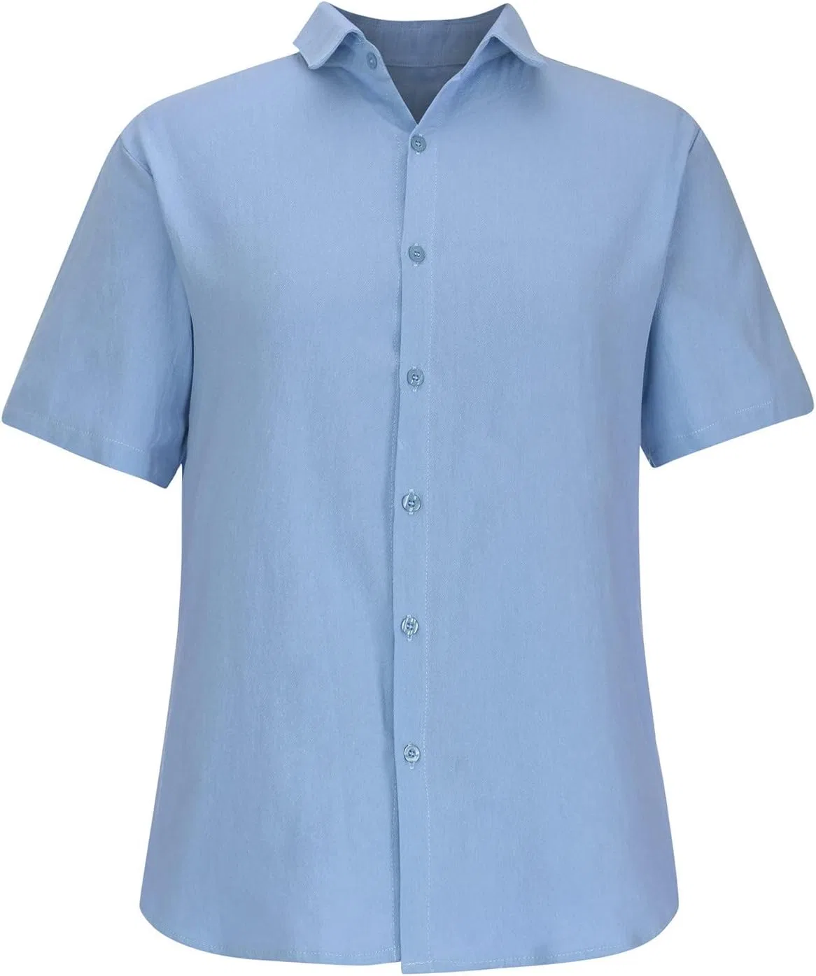 Мужская хлопковая футболка с воротником на пуговицах, Summer Tie-Collar, Light Blue — фото 2