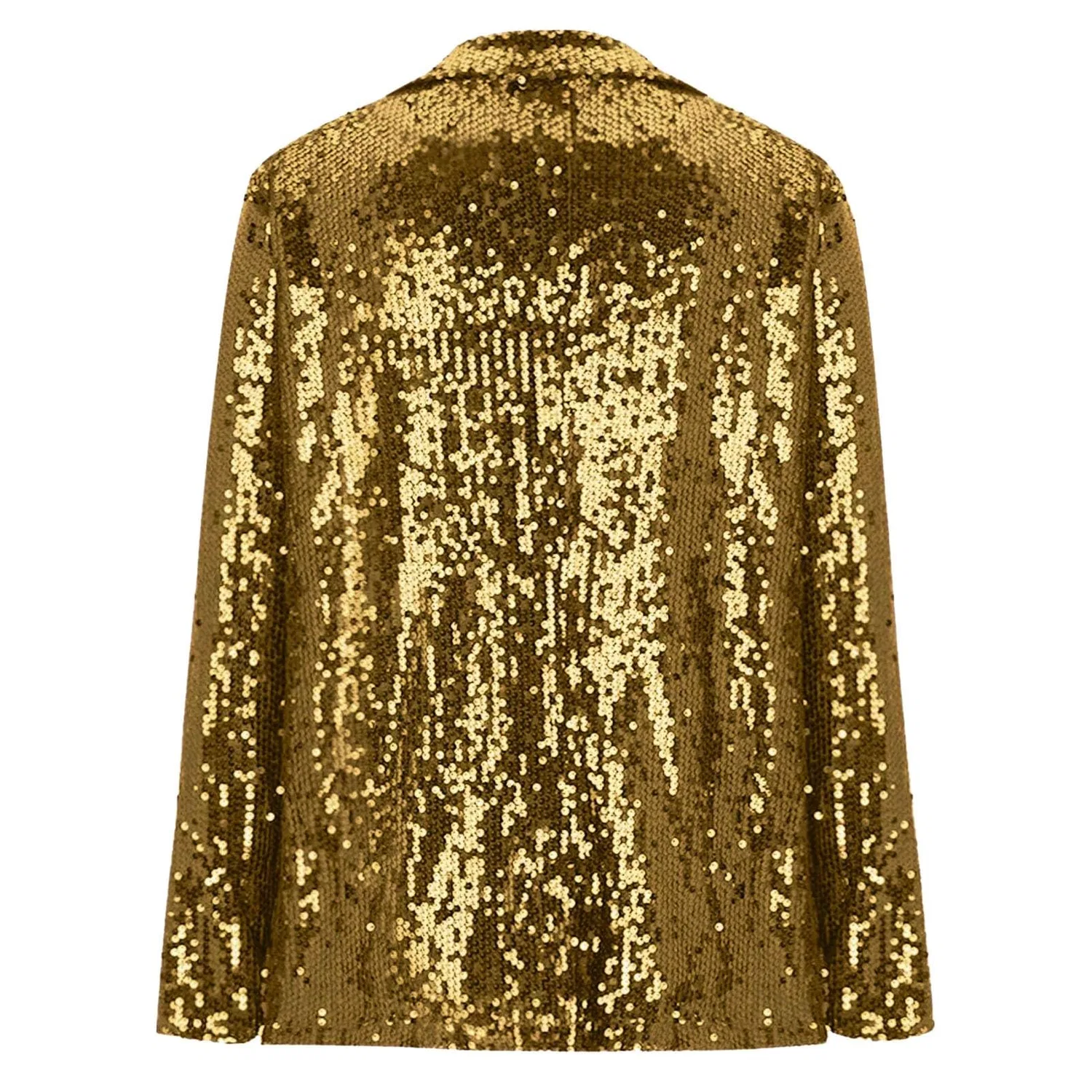 Женское зимнее пальто с пайетками, с длинным рукавом, gold — фото 3