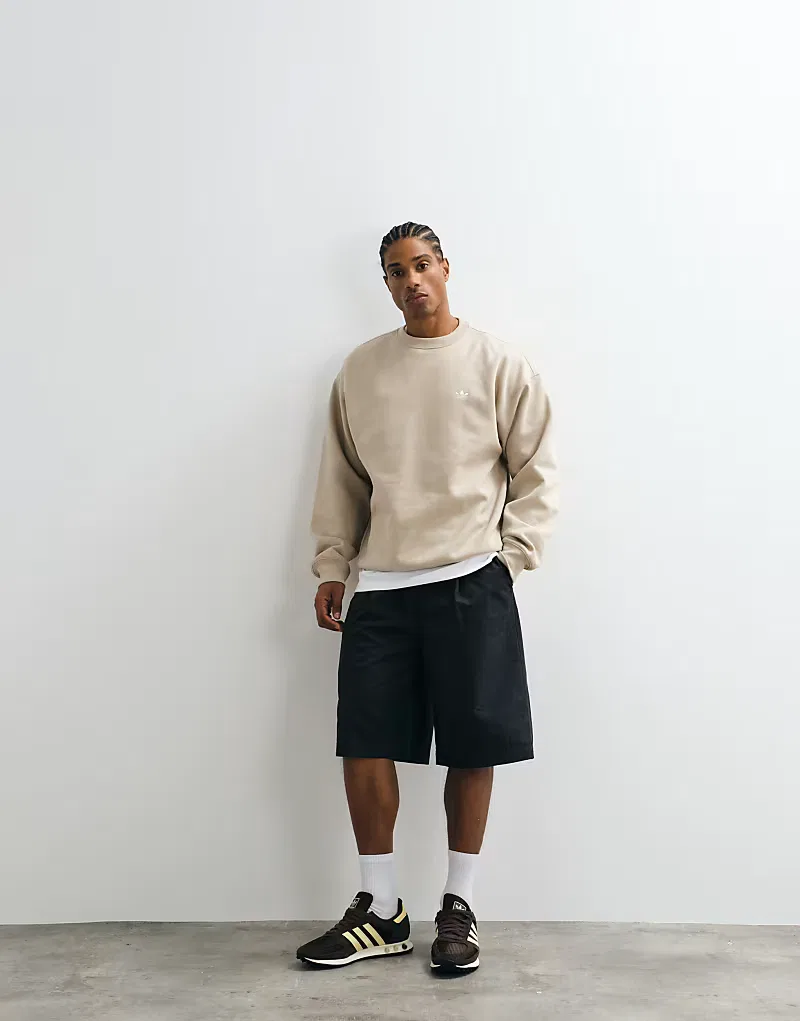 Толстовка Adidas Originals Essential свободного кроя, светло-хаки — фото 2