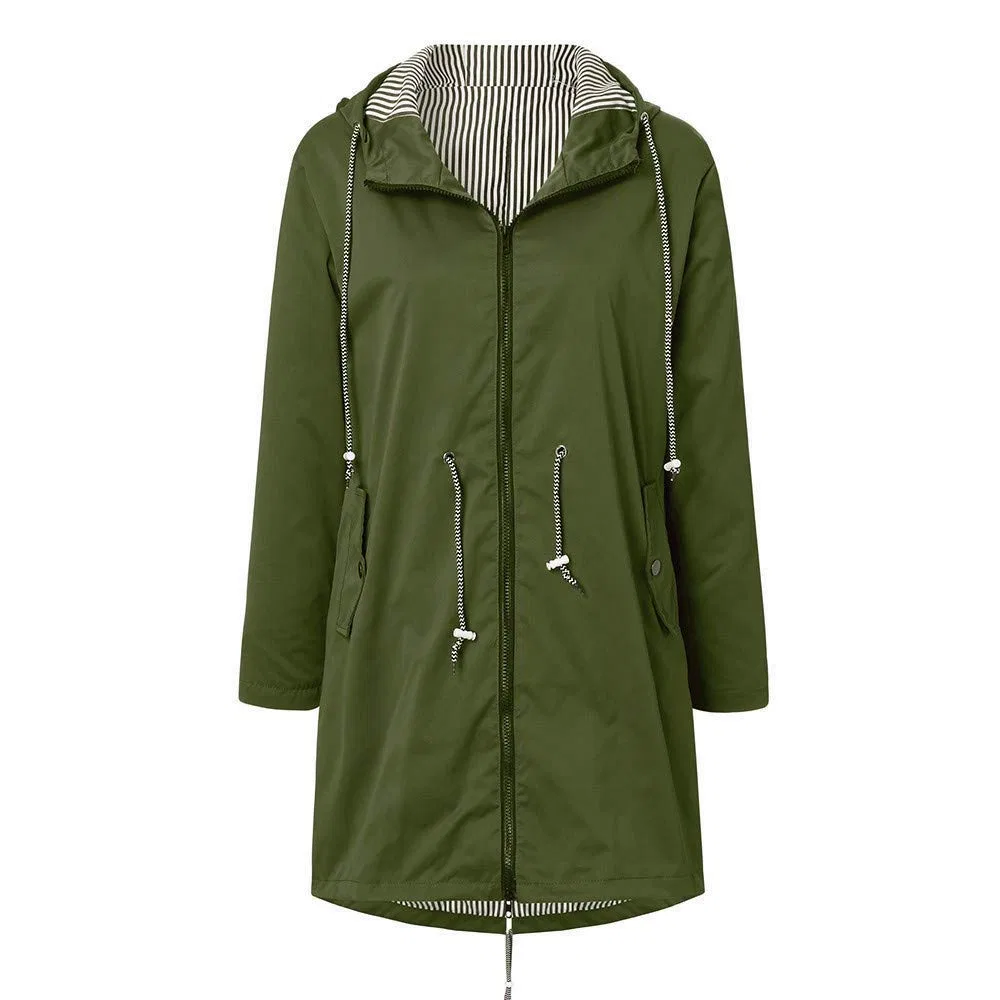 Женский дождевик с капюшоном Waterproof Coats Jackets, 1-verde — фото 2