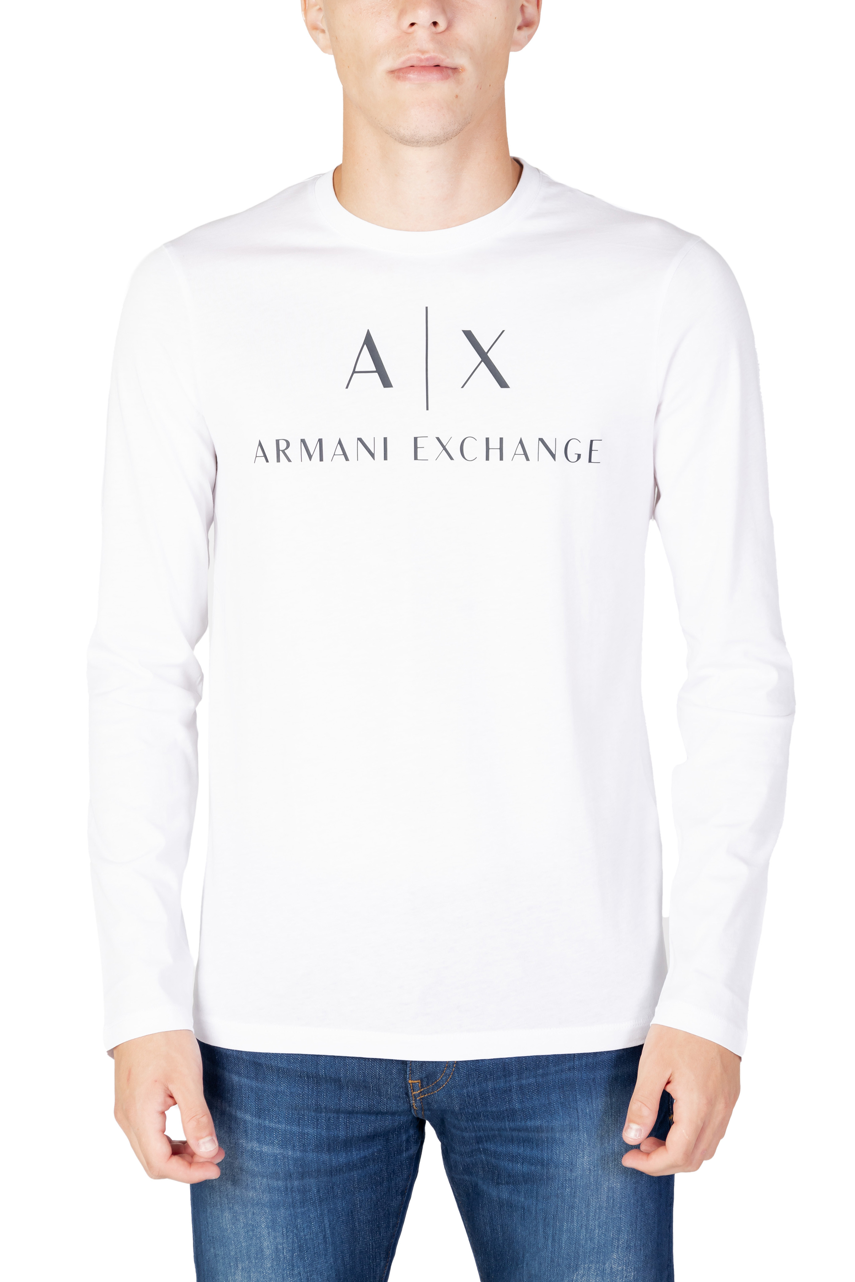 

Лонгслив мужской Armani Exchange с логотипом бренда, белый