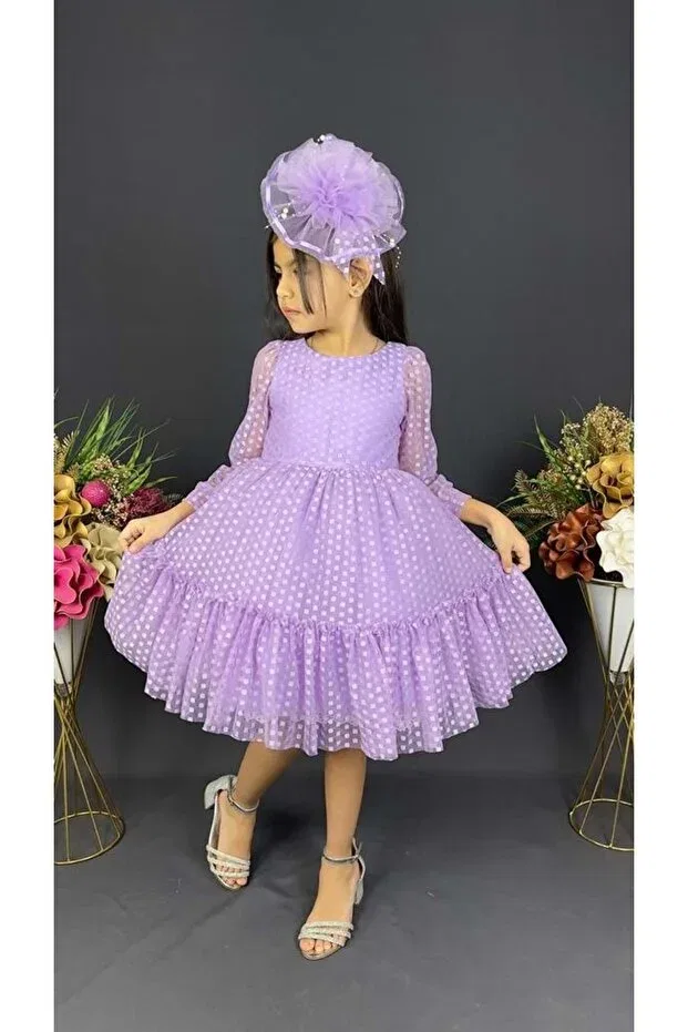 Детское платье для девочек кружевное Katkat Princess Lace Buckle Mnk, Lila