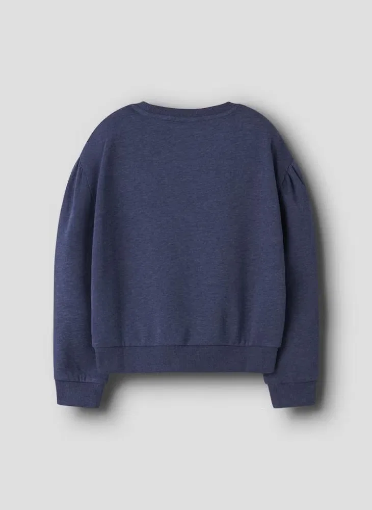 Свитшот с принтом Youth crew neck Name It, синий — фото 3
