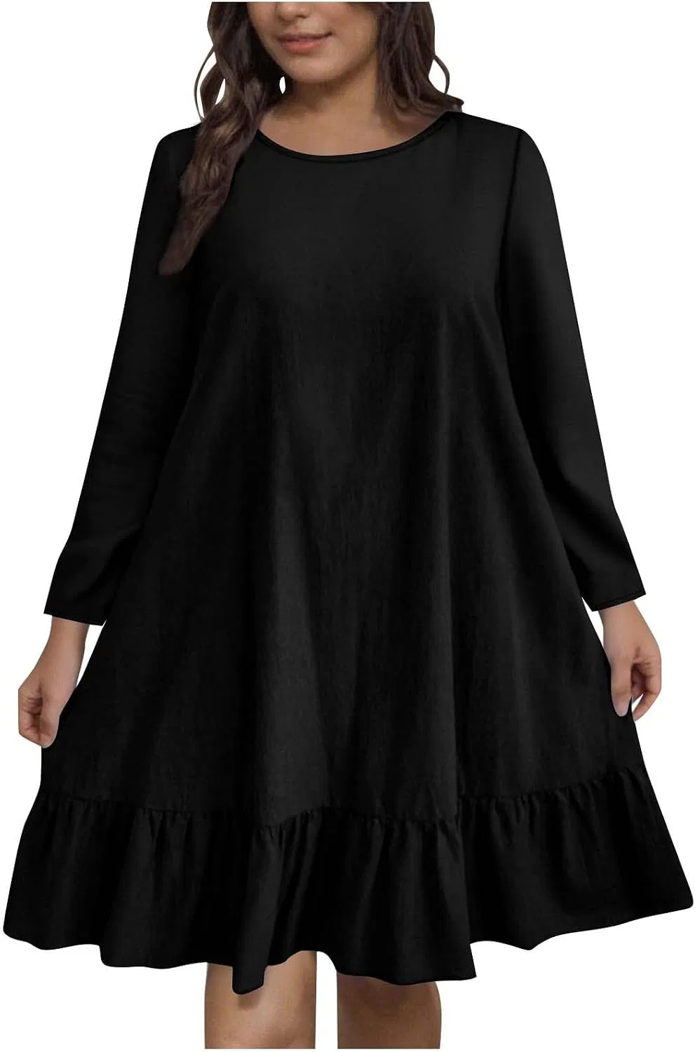 Женское babydoll платье с оборками, Black
