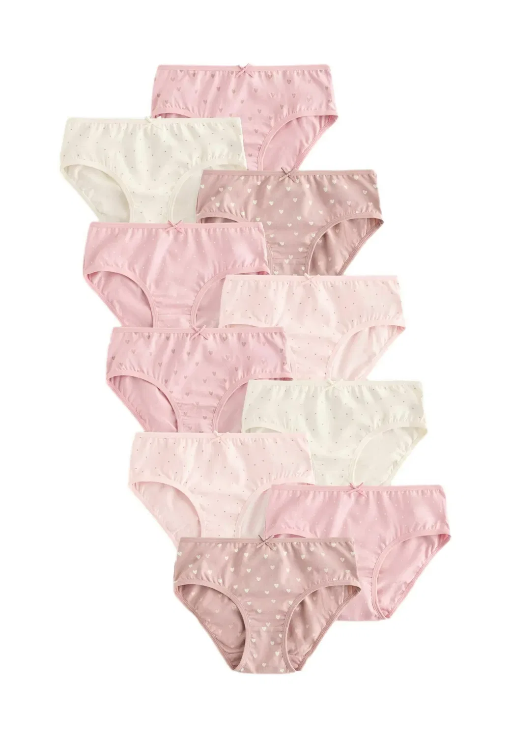 Трусы стандартного кроя, упаковка из 10 штук Next, Mocha Pink Dot