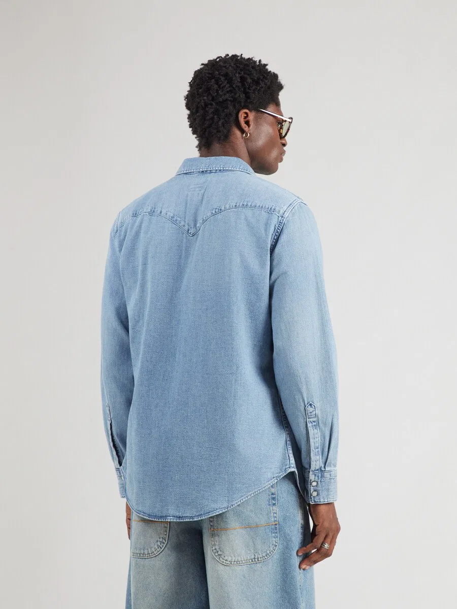 Рубашка LEVI'S Regular fit на пуговицах, модель 'BARSTOW WESTERN', цвет индиго — фото 4