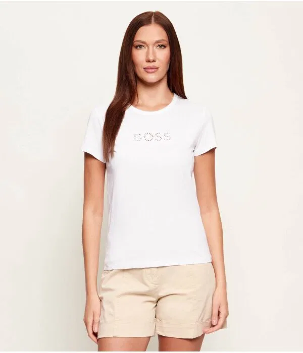 Женская футболка slim fit Eventsa11 BOSS, белый