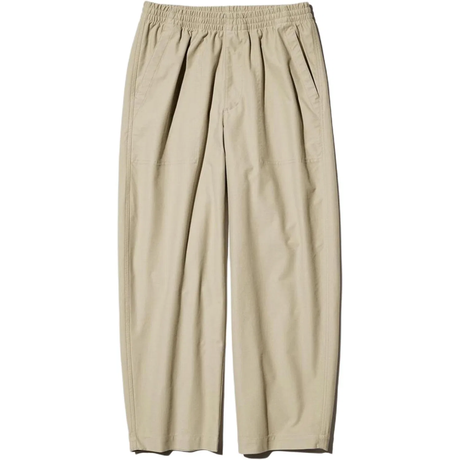 Штаны свободного кроя, средняя ширина, UNIQLO, Dark Beige