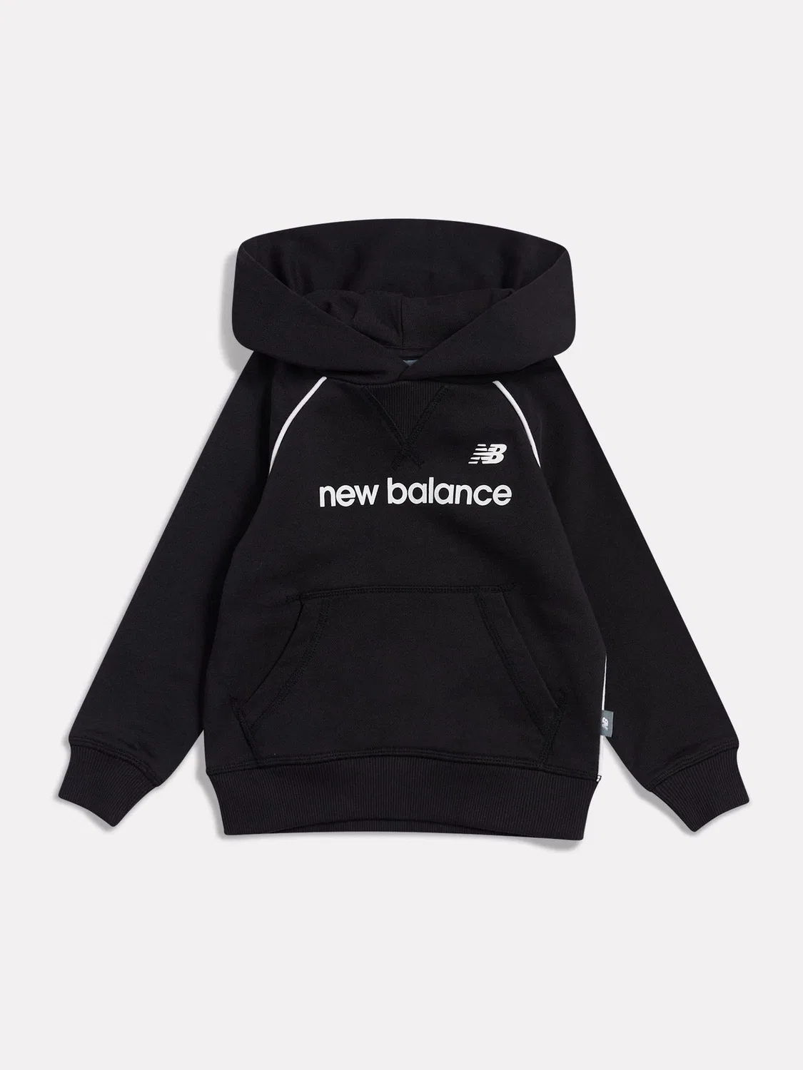 Худи из французского футера New Balance Black Linear Graphic, черный