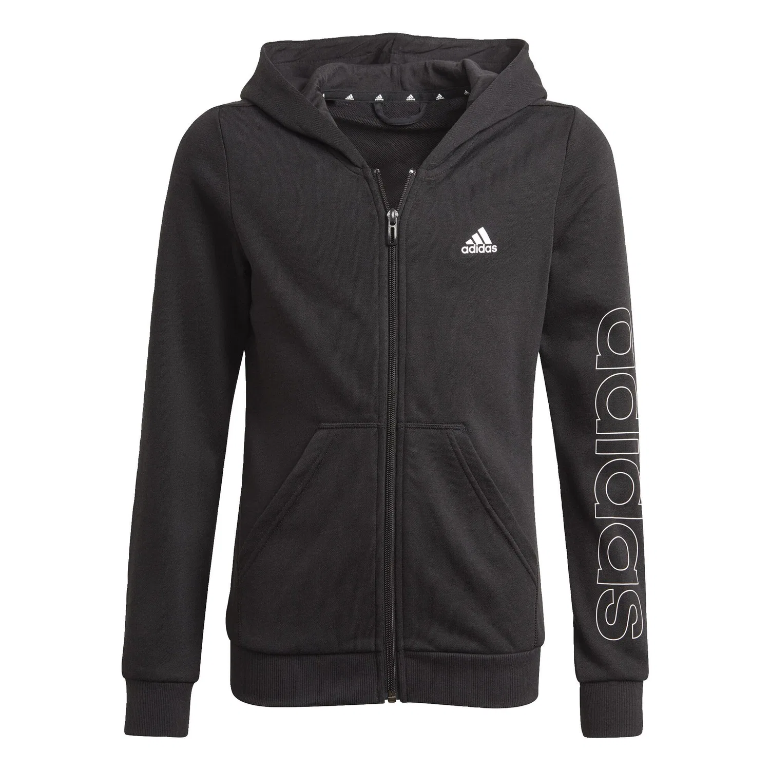 Детское худи с капюшоном adidas Essentials, Цвет: Schwarz / Weiss — фото 3
