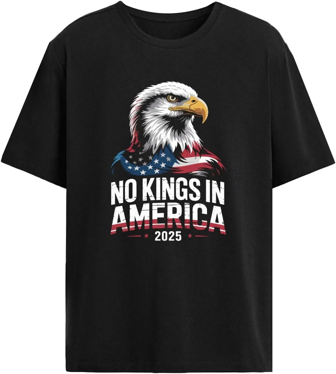 Футболка с принтом NO King in America, Allblack