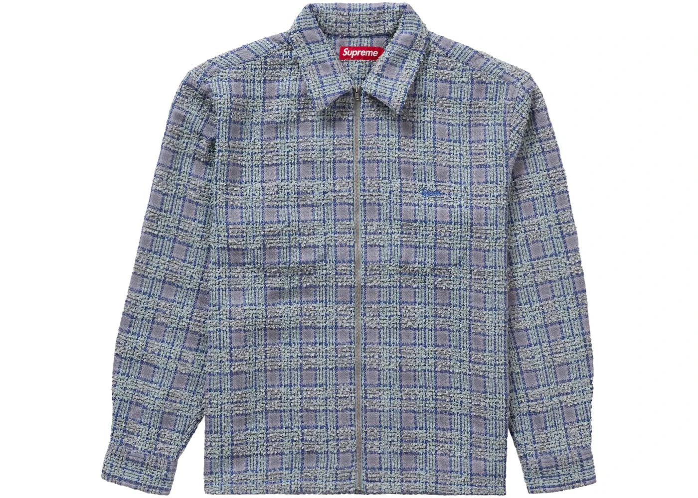 Мужская рубашка из букле на молнии Supreme Shirt, Blue