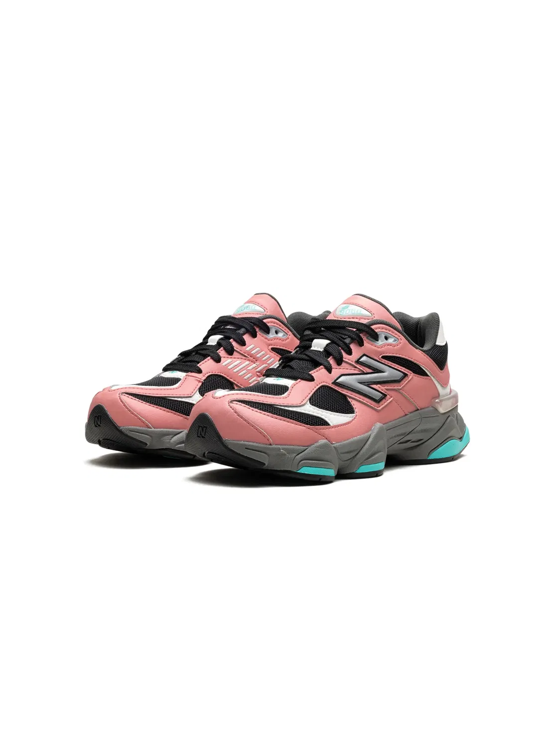 New Balance Кожаные кроссовки 9060 розово-бирюзовые — фото 4