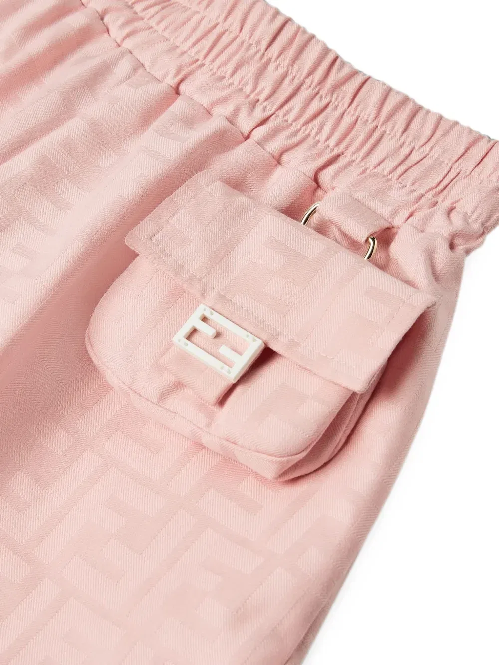 Детские шорты с жаккардовым узором FF Fendi Kids, розовый — фото 3
