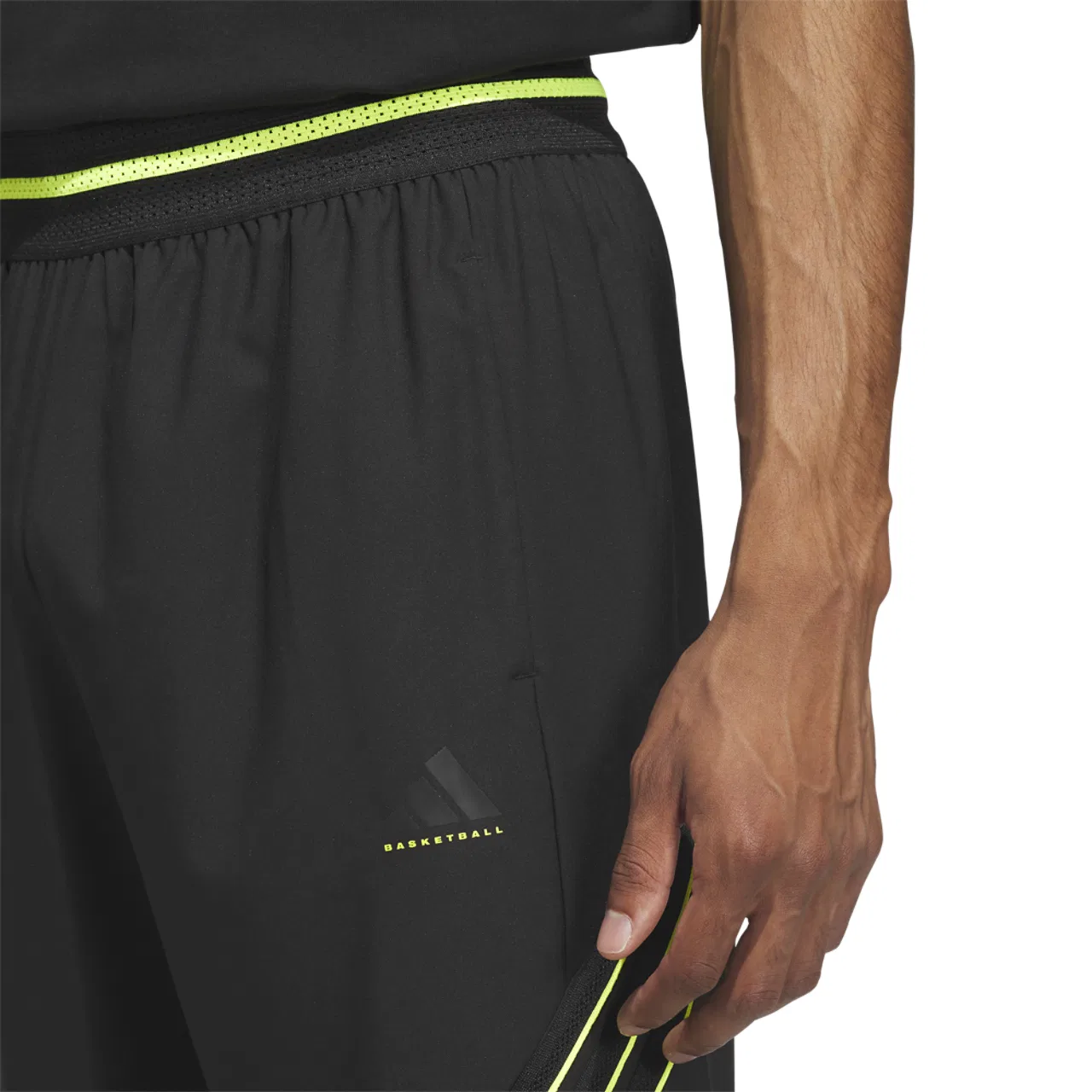 Мужские баскетбольные брюки CrazyLite Woven Adidas, цвет Solar Lemon/Black — фото 3