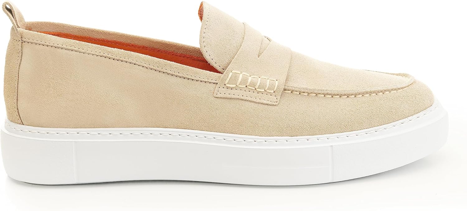 

Мужские бежевые замшевые лоферы с перемычкой - премиальная обувь ручной работы с легкой белой подошвой, стильная повседневная роскошь Ek Enes Kara