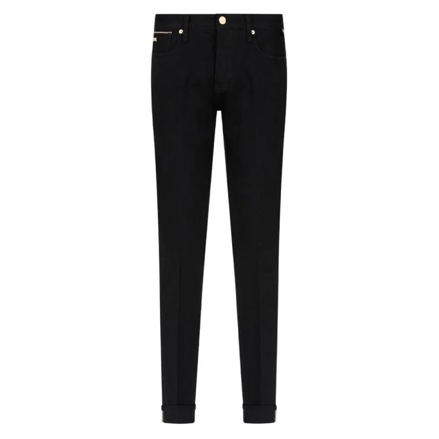 Джинсы с вышивкой J75 Slim-Fit Emporio Armani, Black Denim