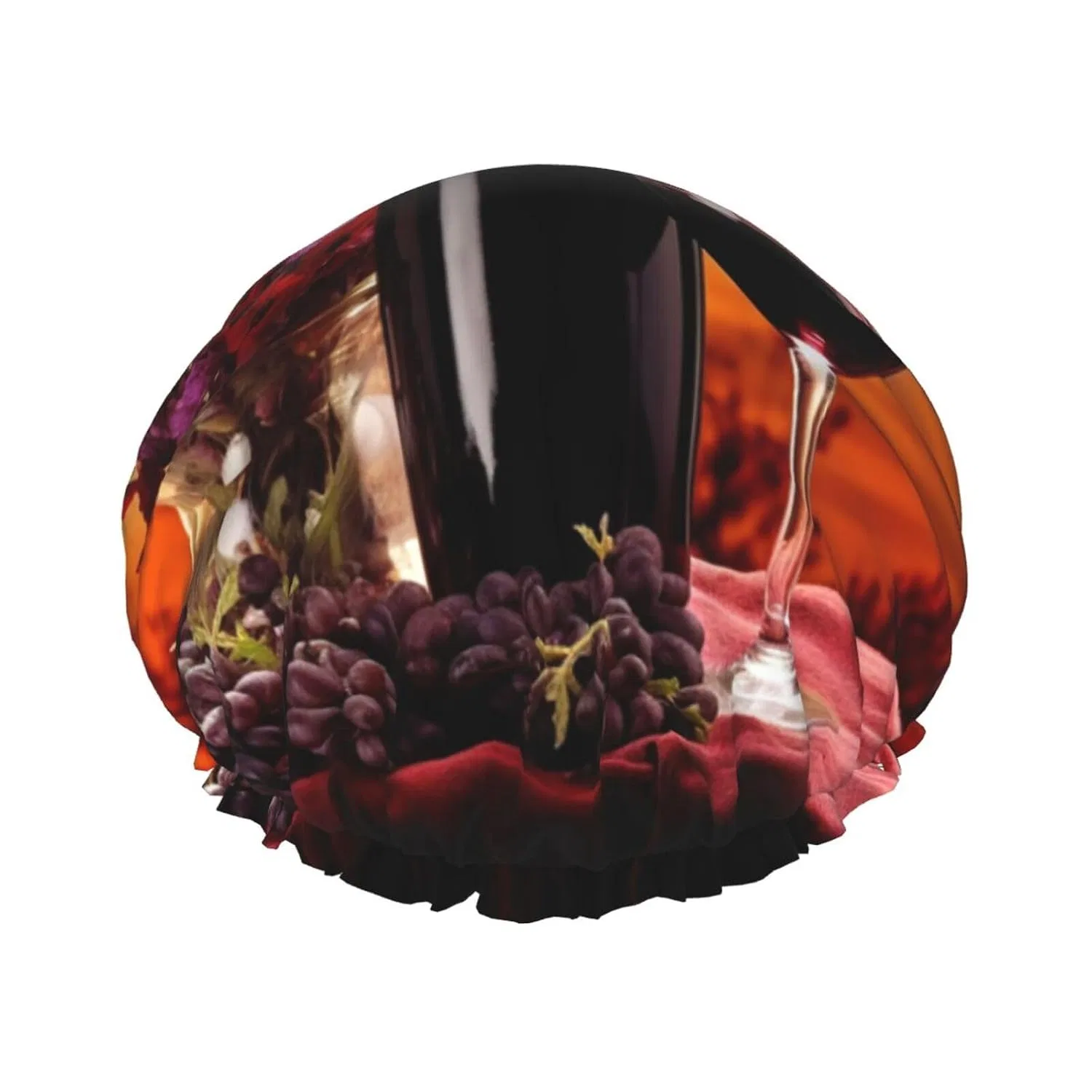 Водонепроницаемая шапочка для душа FHEBNDS, Red Wine Flower