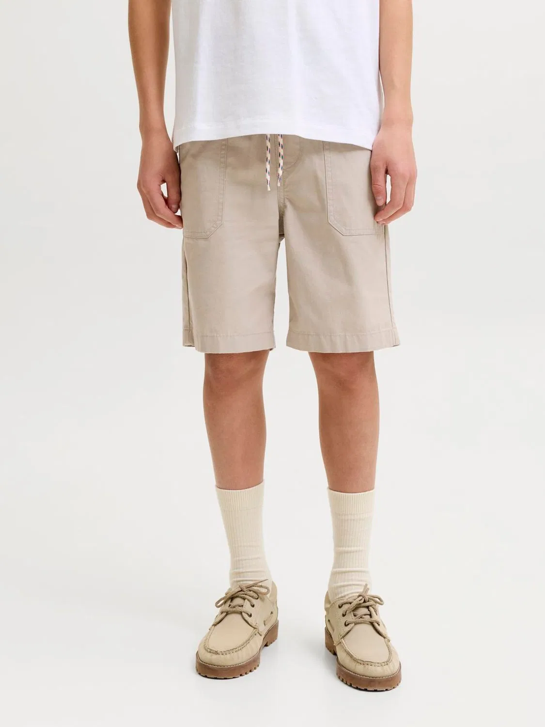 Шорты джоггеры из натурального хлопка JACK & JONES JUNIOR, Natural