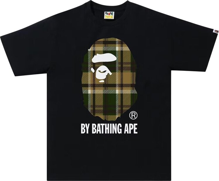 

Футболка BAPE Check By Bathing Ape Tee 'Black/Green', черный