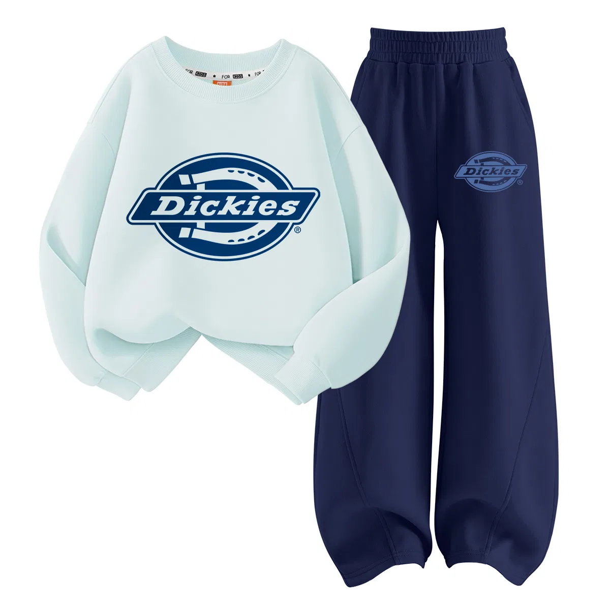 Детский комплект из двух лонгсливов с принтом Dickies, Clearwater Blue/Navy Blue