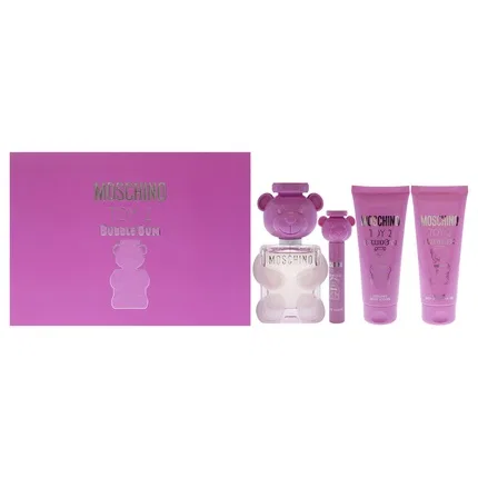 Подарочный набор Moschino Toy 2 Bubble Gum, Moschino, 4 предмета: Eau De Toilette 100 мл, Eau De Toilette 10 мл, лосьон для тела 100 мл, гель для душа 100 мл