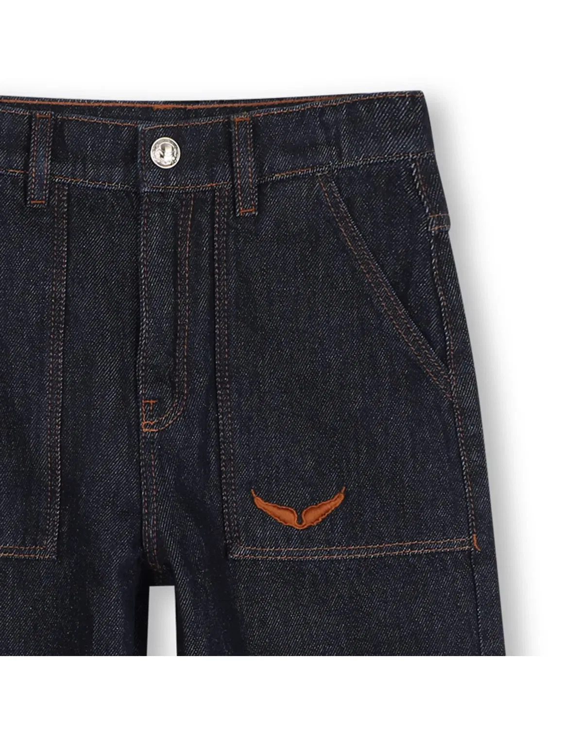 Детские джинсы для девочек с широкой штаниной Vaquero Azul Zadig & Voltaire, Azul — фото 2