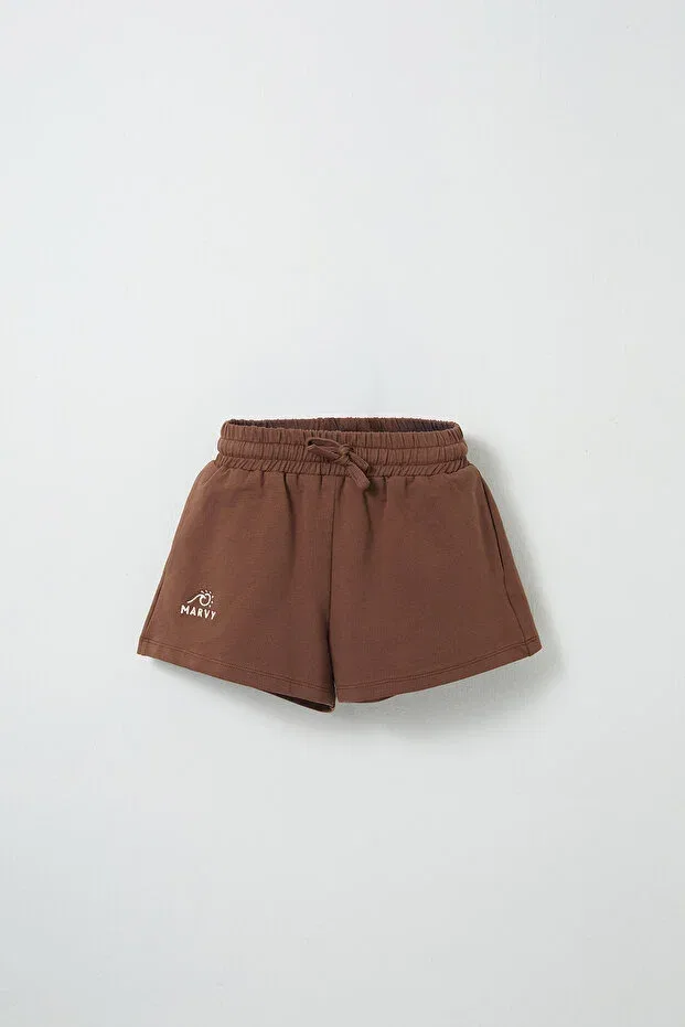 Детские шорты для девочек с вышивкой Marvy, Brown