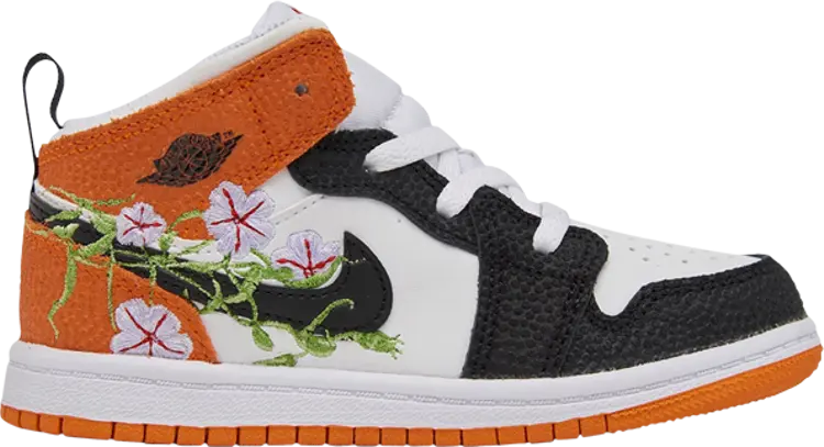 

Кроссовки Air Jordan 1 Mid TD Floral, оранжевый