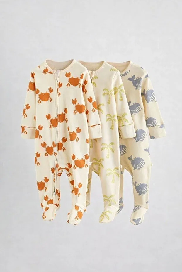Детский комбинезон для девочек с принтом 3-предметный комплект Next Baby, Multicolor