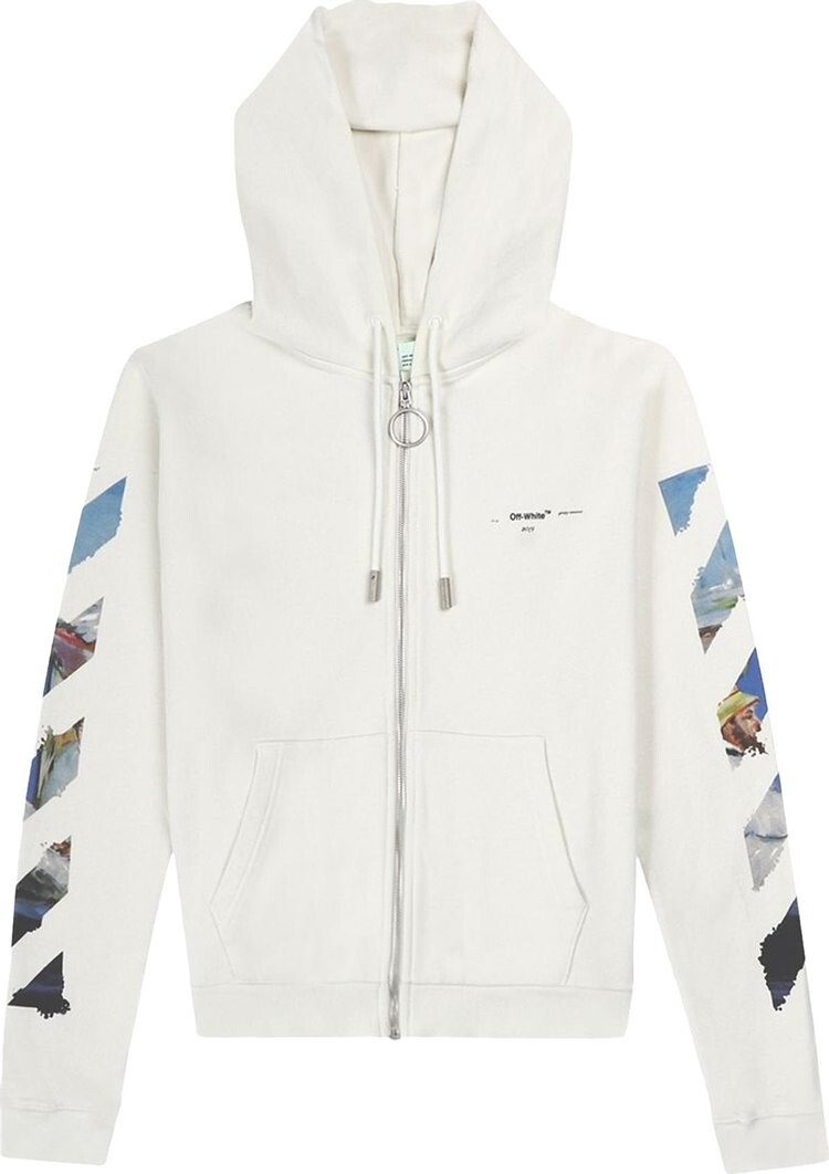 

Худи Off-White Diag Multicolour Zipped Hoodie 'White', белый