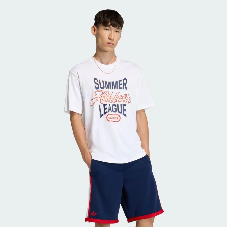 Футболка спортивная с принтом Summer League Varsity adidas, Белый