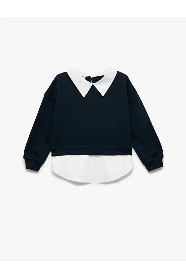 Детские свитшот для девочек с длинным рукавом Koton, Navy Blue