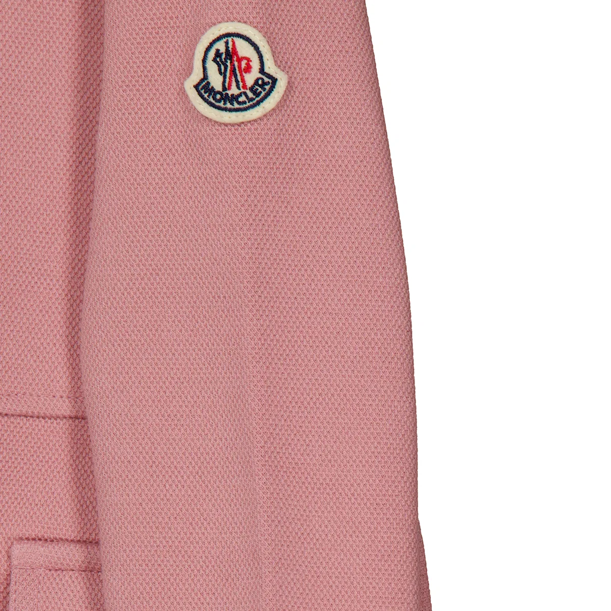 Платье-поло с длинным рукавом Rose Pink Cotton Piquet Polo Dress Moncler, Light Pink — фото 2