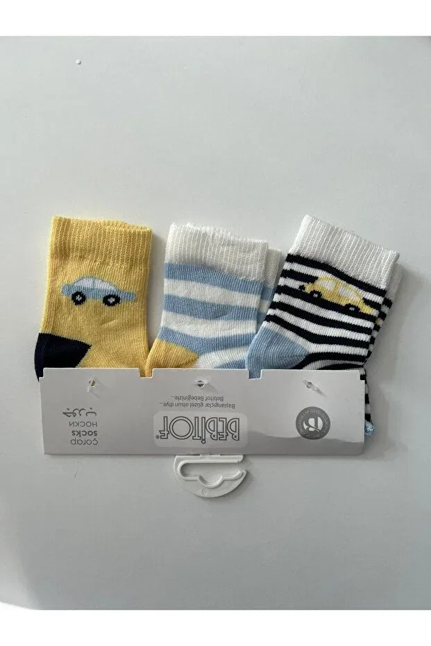 Детские носки для мальчиков хлопковые Bebitof Minishbabykids, Yellow — фото 2