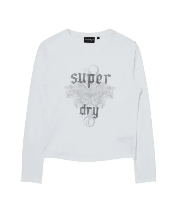 Футболка с длинным рукавом Indi Slouch Superdry, белый