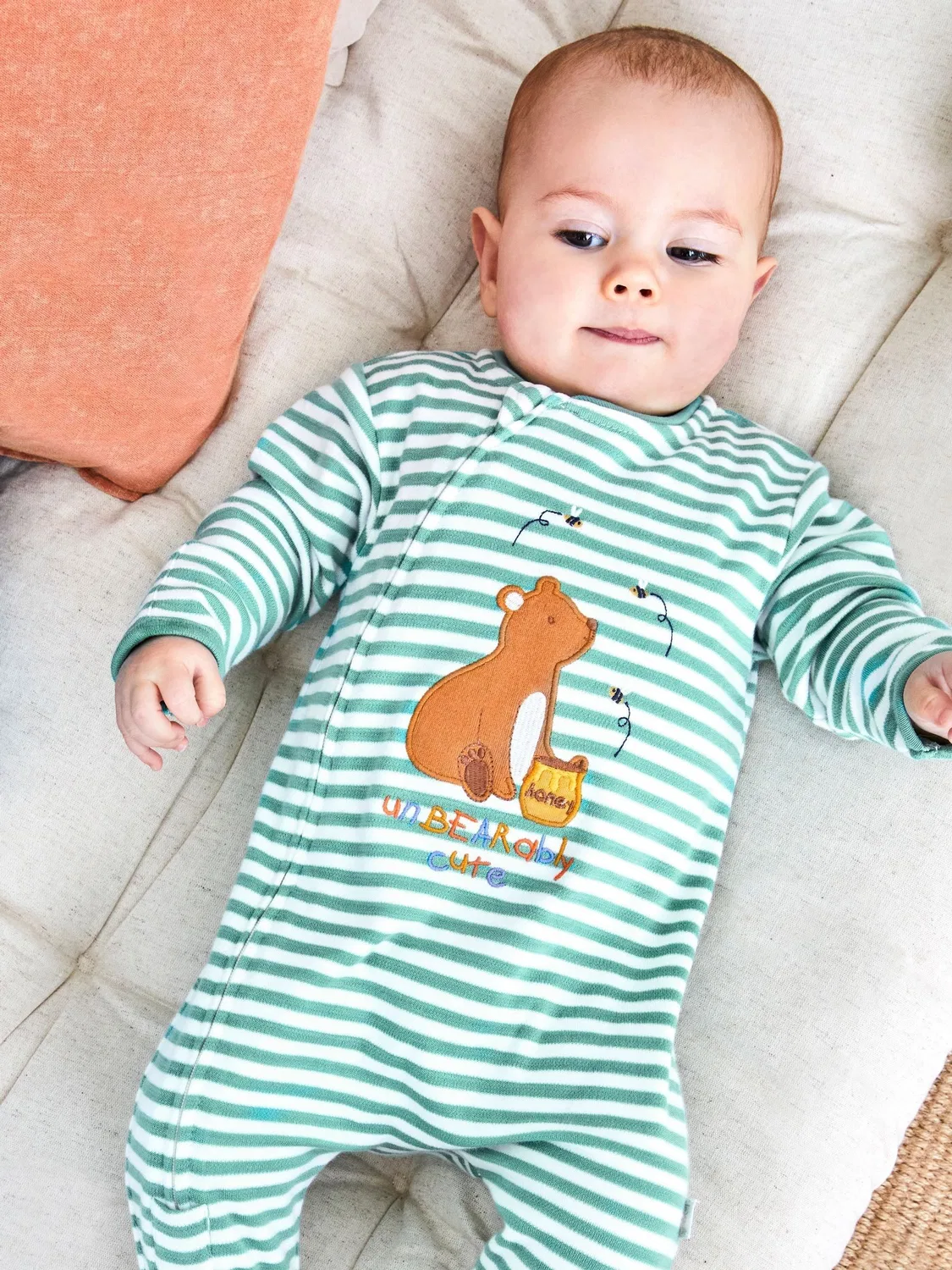 Слип с аппликацией медведя, JoJo Maman Bébé, зеленый