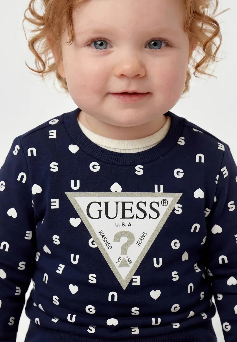 Детский спортивный топ с длинным рукавом для малышей - толстовка Guess, Dunkelblau