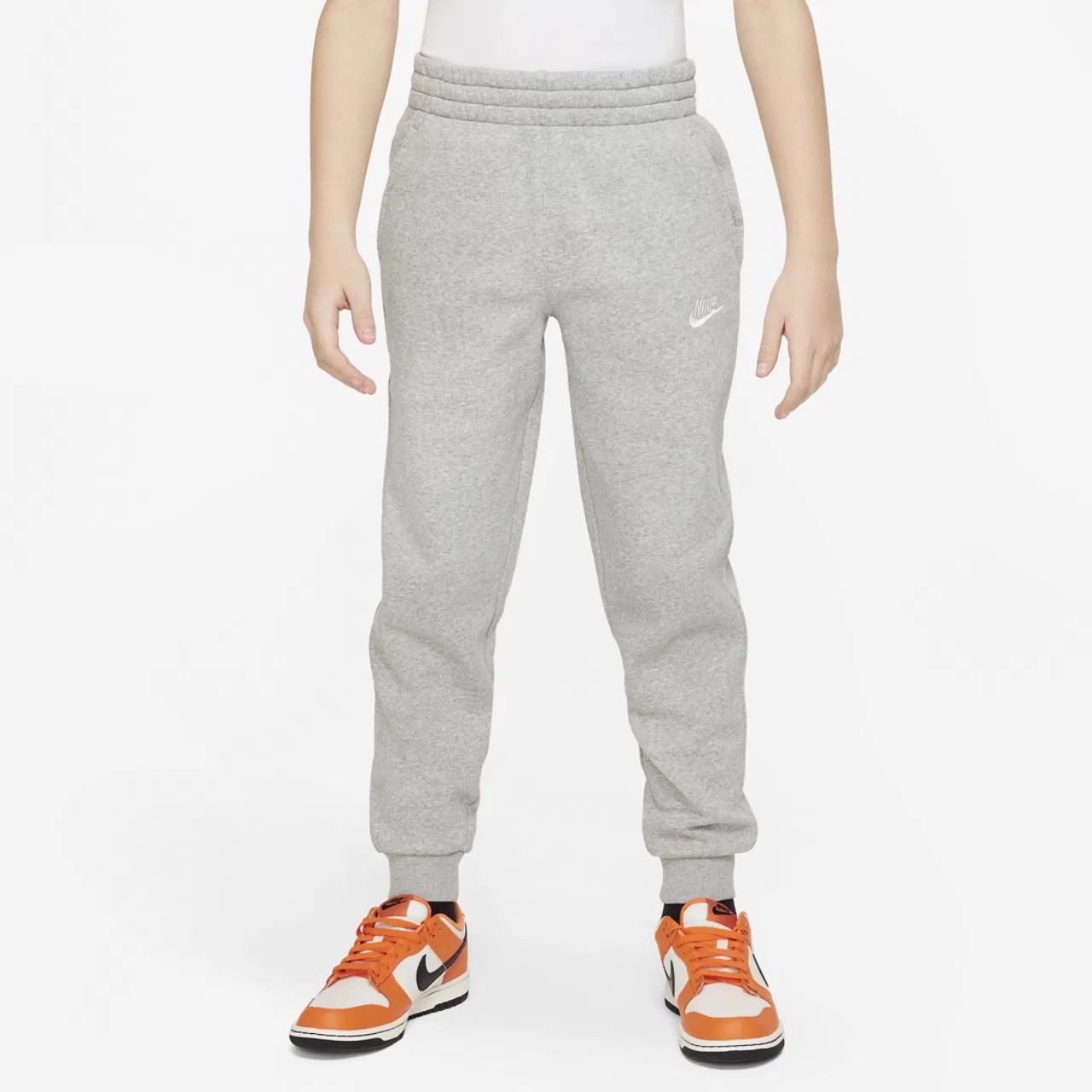 Брюки для мальчиков Club LBR Fleece Nike, цвет White/Dark Grey Heather