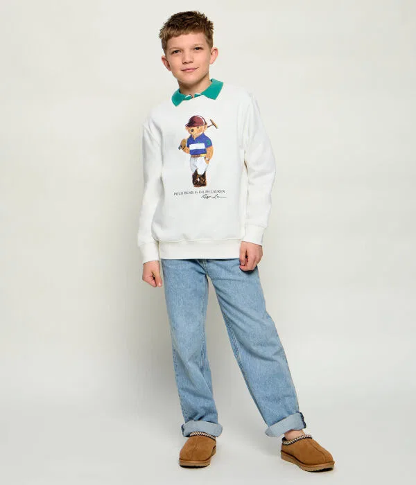 Детская толстовка с длинным рукавом Polo Ralph Lauren, белый — фото 2