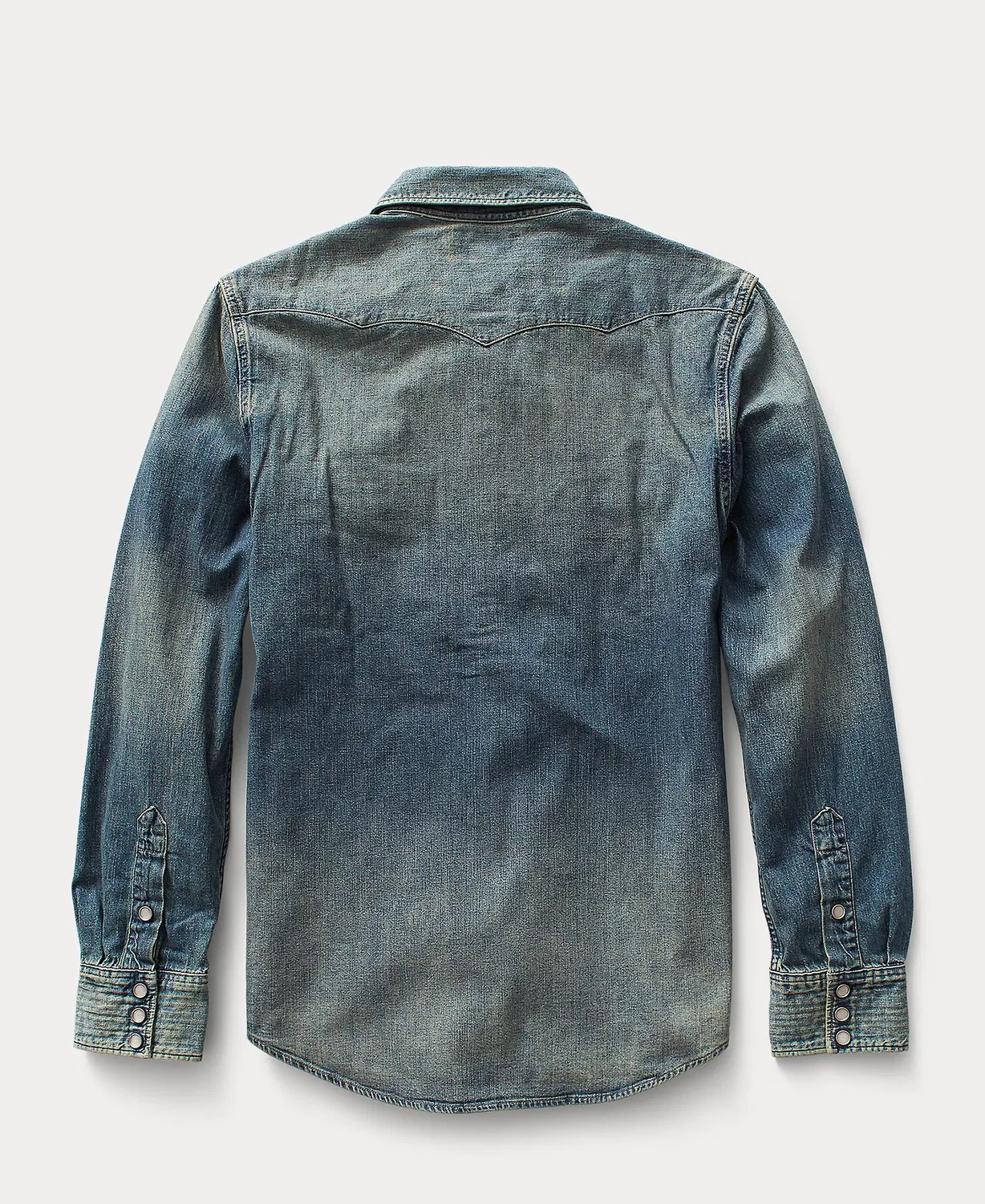 Мужская рубашка стираный, Slim Fit Denim Oscuro, Polo Ralph Lauren, Denim — фото 2