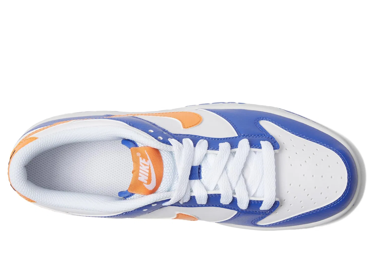 Детские кроссовки для мальчиков с низким верхом NIKE Dunk Low GS NIKE, Blue Joy White Black Bright Mandarin — фото 2