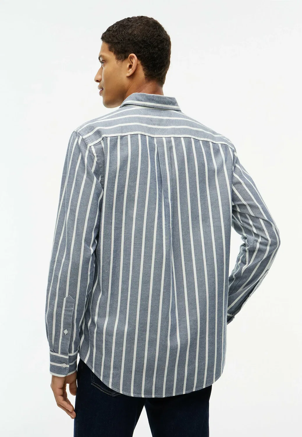 Рубашка из флиса в полоску, прямого кроя Tommy Hilfiger, Carbon Navy Stripe — фото 3
