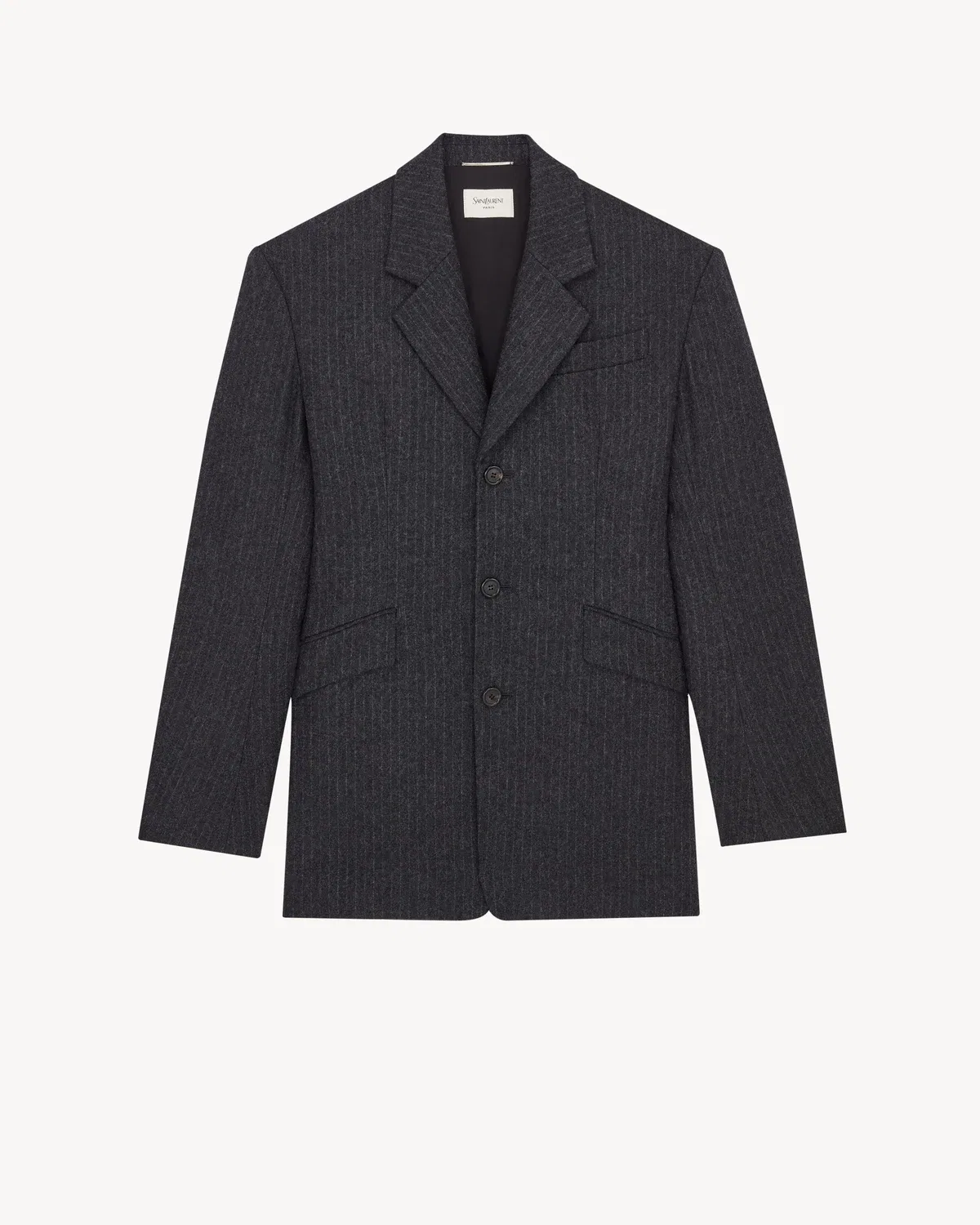 Костюмный пиджак в тонкую полоску Saint Laurent, черный