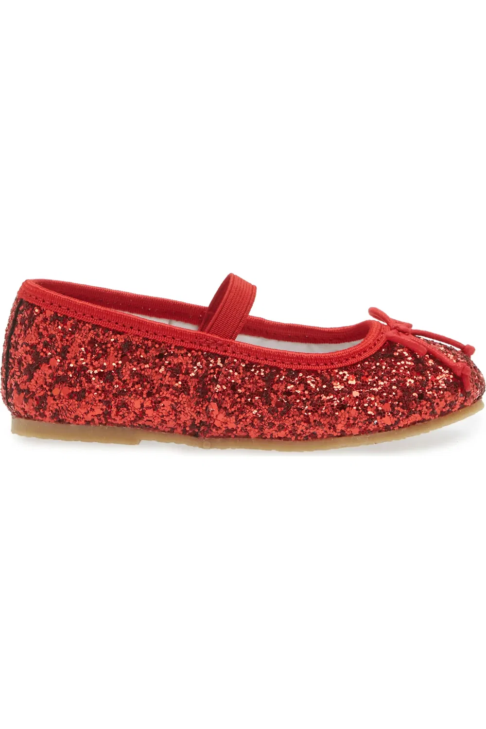 Детские туфли-лодочки с блестками и бантом Victoria L'AMOUR, Glitter Red — фото 3
