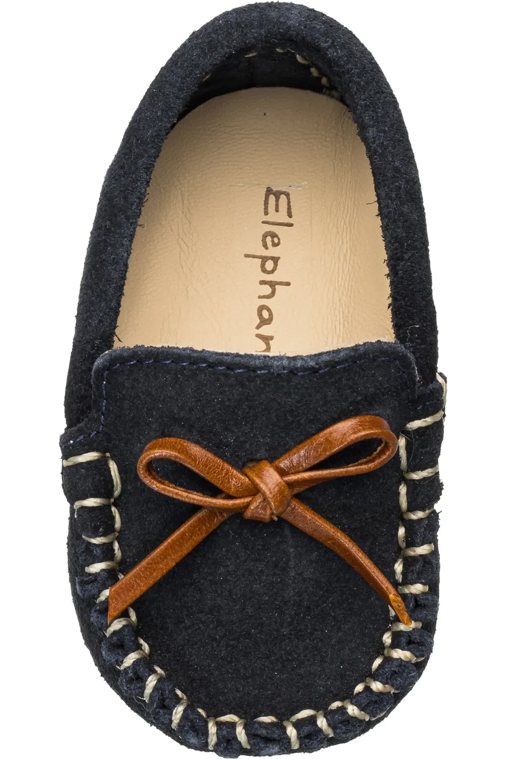 Младенческие туфли лоферы на резиновой подошве Baby Driving Loafer Elephantito, Suede Blue — фото 3