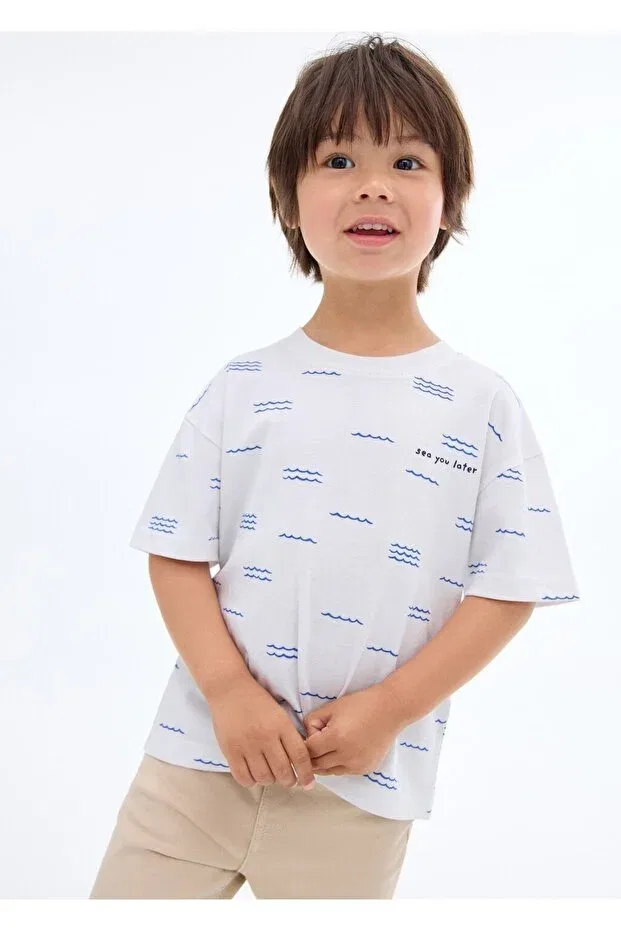 Детский хлопковый лонгслив с принтом Mango Baby, White