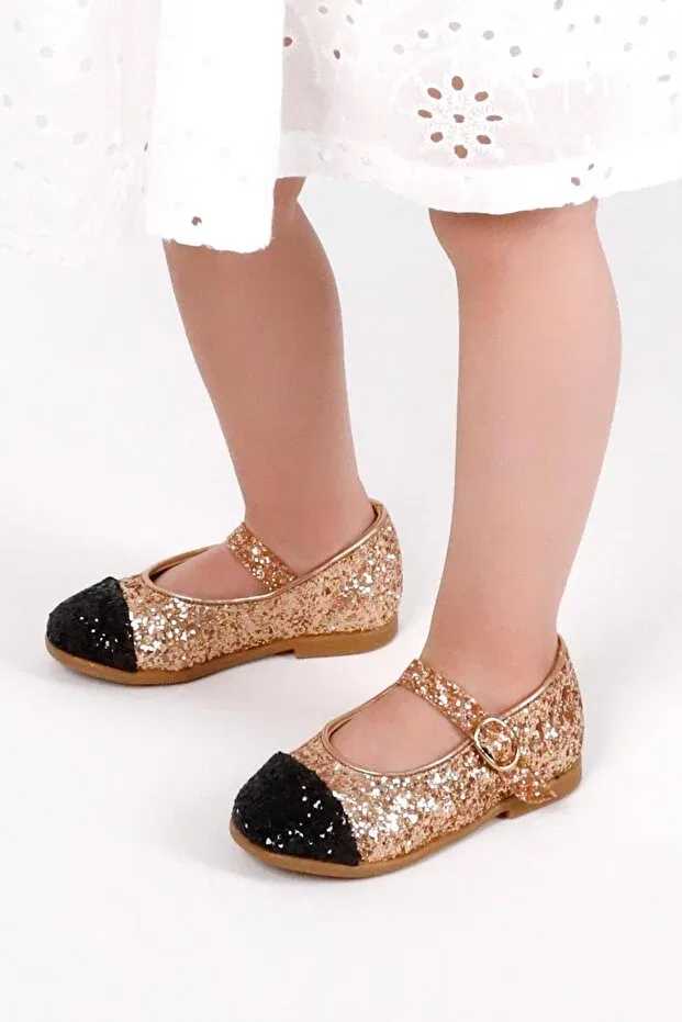 Детские туфли для девочек с пайетками Rose Sequin Buckle Le Mabelle, Rose